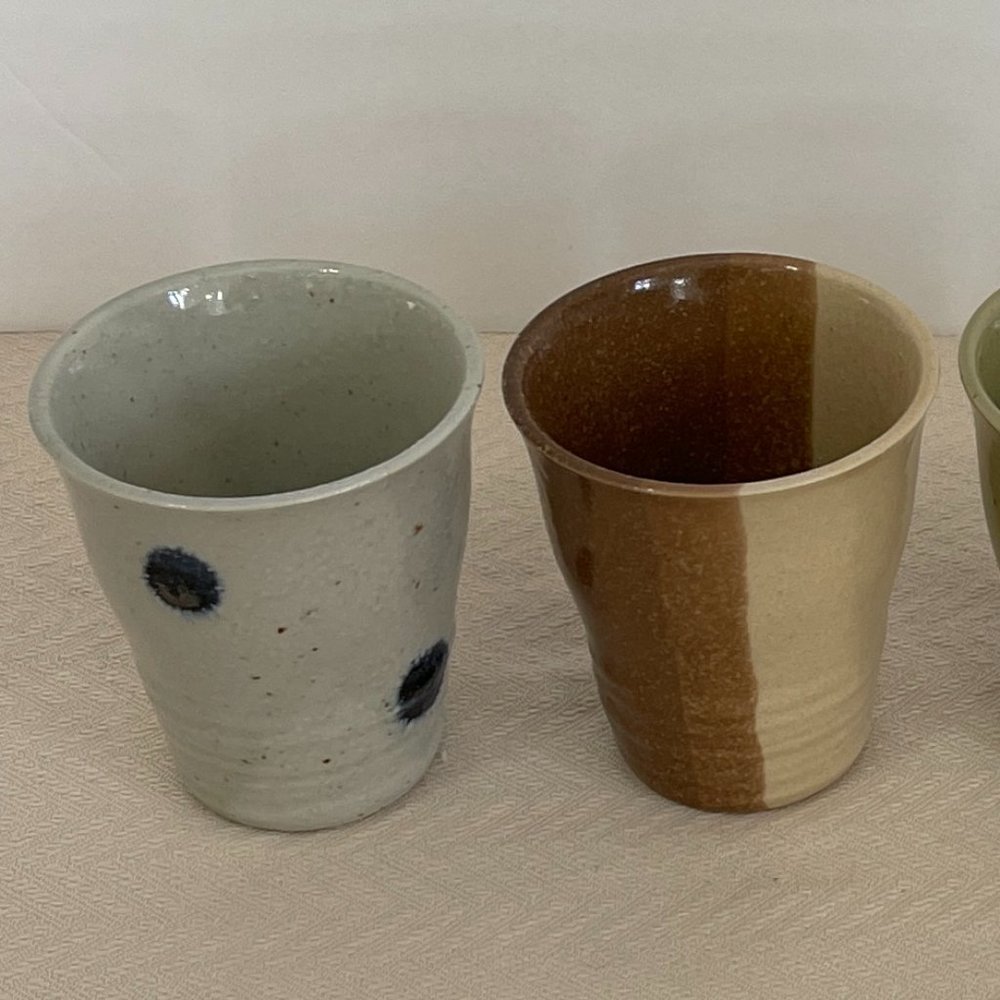 Japanese Yunomi Style Ceramic Tea Cup Set, 5-pcs - Picture 5 of 7